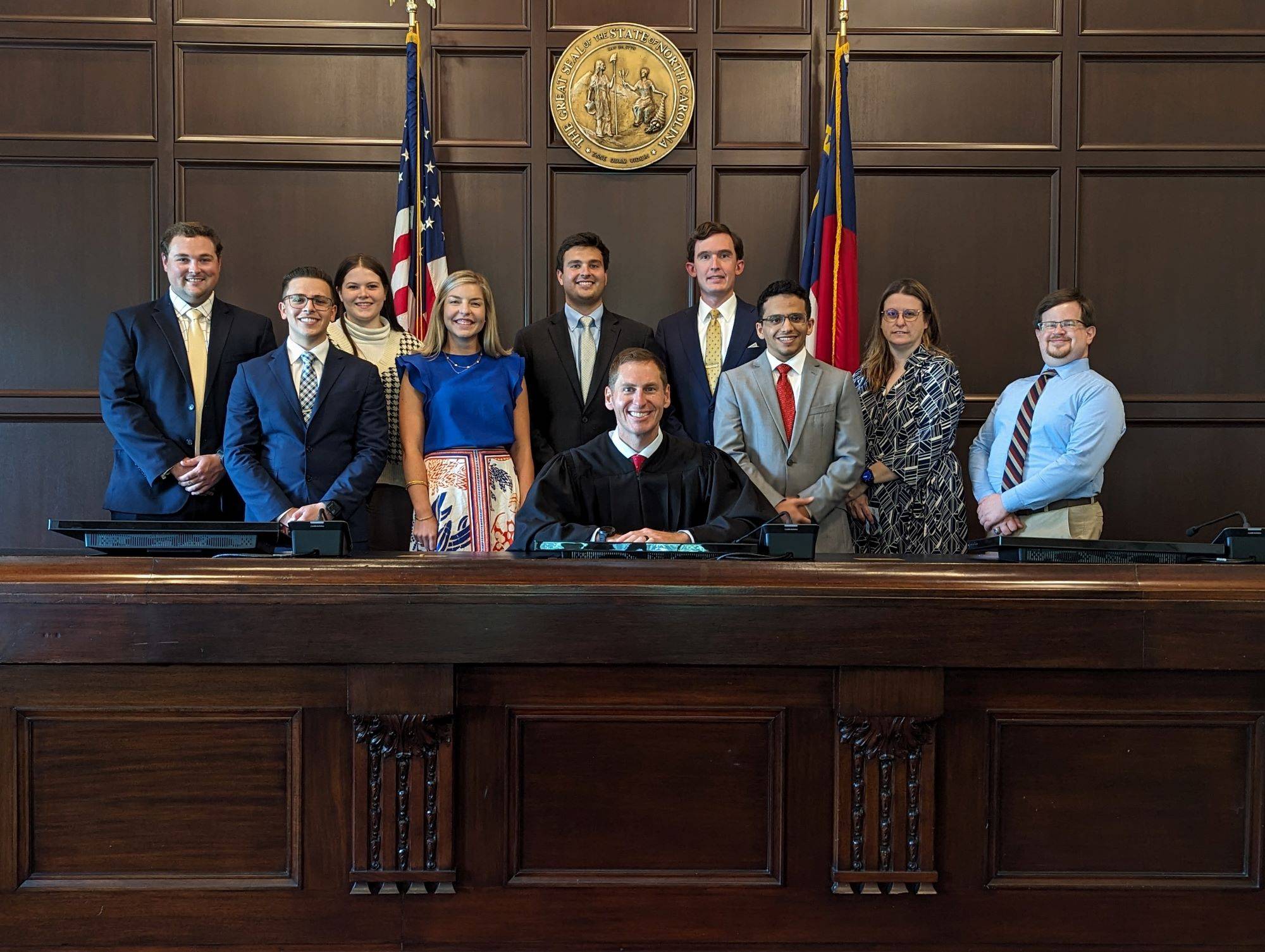 UNCP student at a pre-law internship with a judge